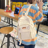 Fresh Contrast Color Student Bag New Summer Trend Early High School Girl Backpack Nylon Cloth Light Weight School Bag