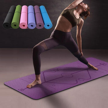 1830*610*6mm TPE Yoga Mat with Position Line Non Slip Carpet Mat For Beginner Environmental Fitness Gymnastics Mats