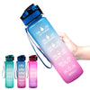 1L Plastic Water Bottle Tritan Frosted Gradient Bouncing Water Bottle Sports Water Bottle Space Cup Travel Mug