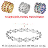 2 In 1 New Creative Magic Stretchable Ring Bracelet For Women Charm Shiny Crystal Retractable Bracelets Rings Jewelry Gift